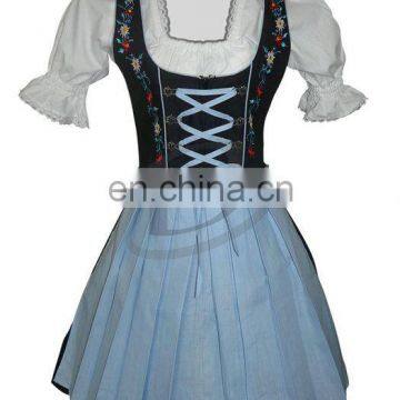 Bright Sexy Mini Dirndl with blouse and apron (Traditional German Dress)