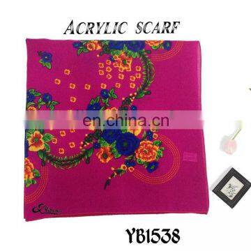 2016 Latest Design Fashion South Africa Lady Scarf, Hard Feeling Acrylic Scarf, Printed Hijab, 100%Polyester Square Scarf photo-2