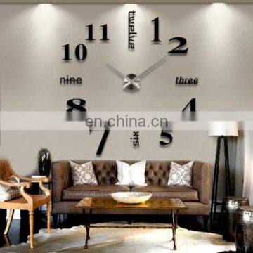 best high quality innovative Creative 3D Mirror DIY Wall Sticker Clock wall clock Wall decal