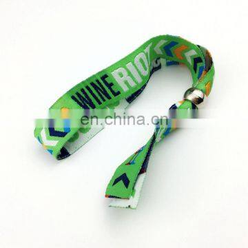 Logo Printed Custom Festival Fabric Woven Wristband for Event