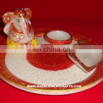 Gorgeous Marble Plate With Ganesh, Corporate Gift