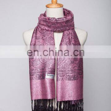 Cashew Flower With Wire Line Viscose Jacquard Pashmina Shawl & Scarf 70*180cm Add 2*10cm Fringe Good Quality photo-5