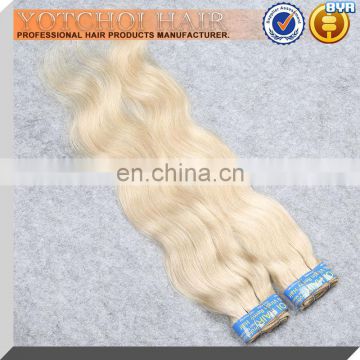 Good luster and smooth hair charming design full cuticle thick bundle cheap Russian 2 inch root blonde body wave remy human hair