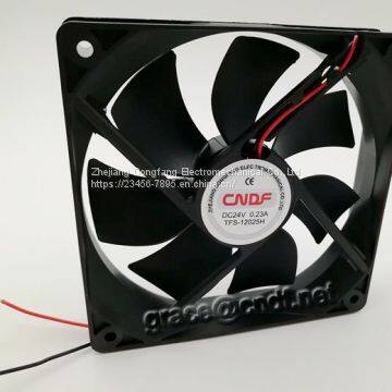 CNDF lead wire 8inch dc brushless cooling fan 120x120x25mm 24VDC 0.23A 5.52W 2200rpm cooling fan