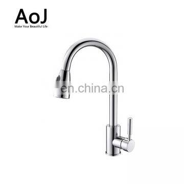 High Quality Chrome Plated Single Handle Contemporary Kitchen Faucet Pull Out Mixer Water Tap photo-5