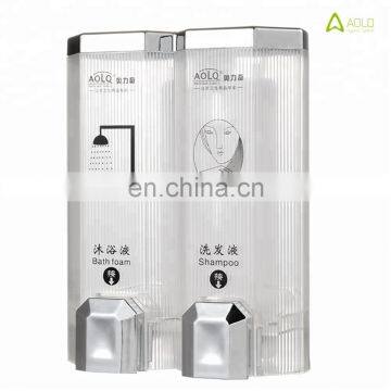 Hot Selling Transparent Double Soap Dispenser Hotel Bathroom Soap Dispensers