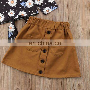 New Fashion Toddler Kid Baby Girl Long Sleeve Flower Top Tutu Skirt Outfit Clothing Set Sunflower Clothes photo-6