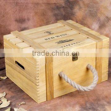 Custom handmade wooden gift wine box 6 bottle packaging box for wine                        
                                                Quality Choice