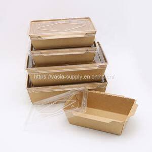 Disposable kraft paper food trays with lids