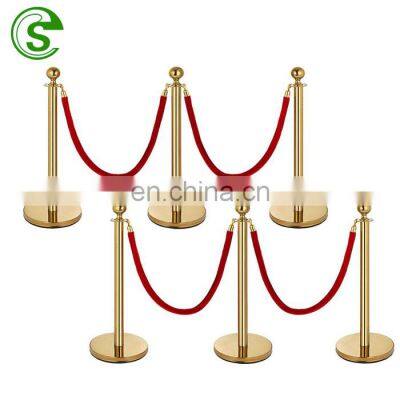 Customized Logo Airport Queue Line Crowd Control Stanchion Twisted Rope Retractable Belt Post wholesales