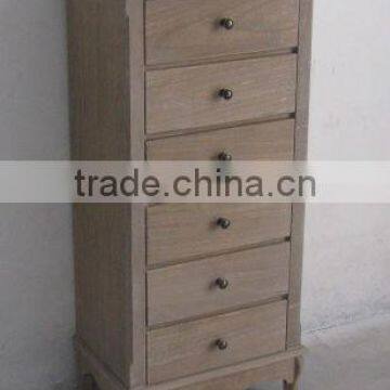 PAULOWNIA WOOD CHEST OF SIX DRAWERS