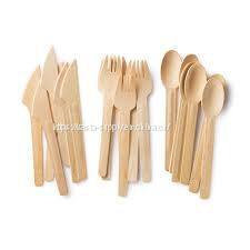 FSC certified birch wood disposable spoons fork knife compostable