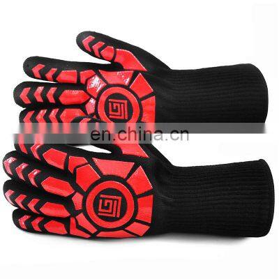 Professional fireproof heat resistant silicone bbq finger cooking gloves for baking grilling