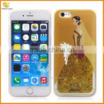 china supplier wedding dress liquid for iphone 6 glitter cover case