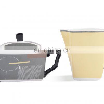 Luxury Amry Green Ceramic Coffee Mug Tea Cup Dinner Plate Ceramic Vase Cup Porcelain Tableware Set photo-3