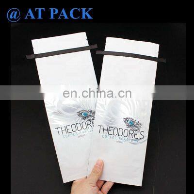 Custom Printed 12oz Flat Bottom Recyclable Coffee Bags Coffee Pouch With Valve and Tin Tie