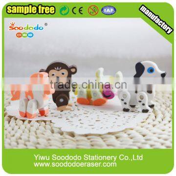 School Stationery Extruded Assemble Animal Eraser
