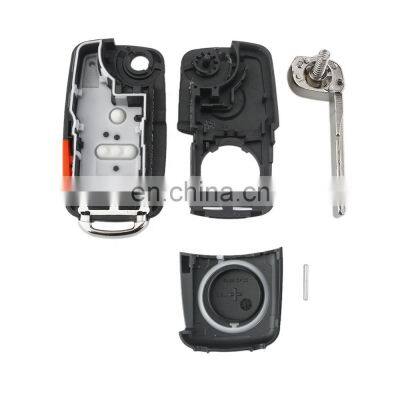 3+1 4 Buttons Flip Folding Remote Smart Car Key Shell Case Cover Fob Blank For Volkswagen VW Touareg photo-4