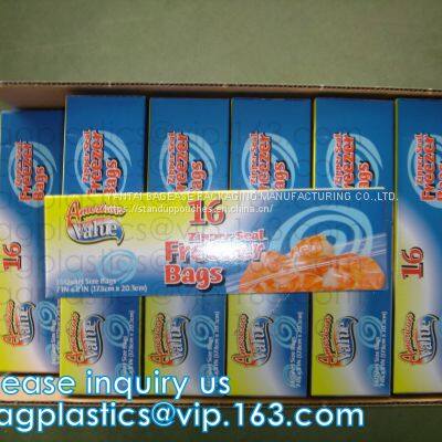 Biodegradable Plastic Bag Transparent PE Slide Seal Freezer Bags, Gallon, Quart, American Value, Drug Store, Zipper Seal photo-4