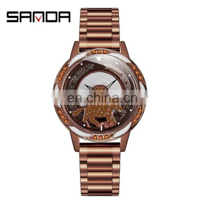 SANDA P1024 Women Luxury  Quartz Watch Customized OEM Water Proof Stainless Steel Elegant Watch For Women