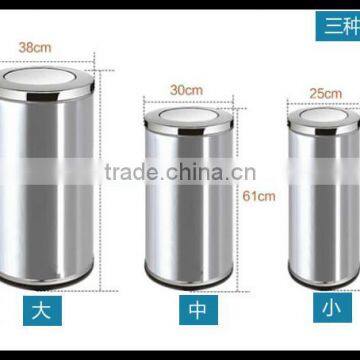 Wave Cover Stainless Steel Trash Can photo-2