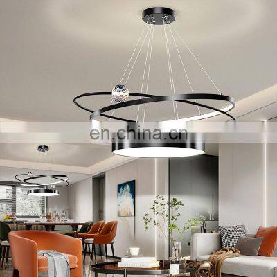 Luxury Minimalist Restaurant Living Room Decoration Pendant Light LED Ring Chandelier Pendant Light For Home and Hotel