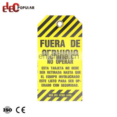 High Quality Industrial Warning Scaffold danger identification Pvc Plastic  Safety Tag Lockout Tagout