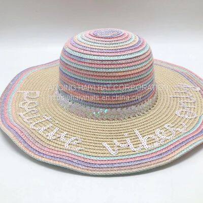 Summer Colorful and Fashionable Woven Sun Shading and Sunscreen Dome Straw Hat, Seaside Vacation Beach Hat photo-5