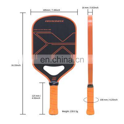 2023 New Arronax Wholesale Customized Full Carbon Fiber PP Core Pickleball Paddle Usapa Approved