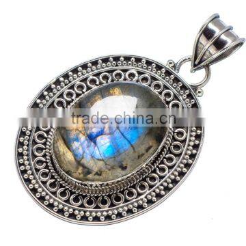 925 SOLID STERLING FINE SILVER LABRADORITE PENDANT