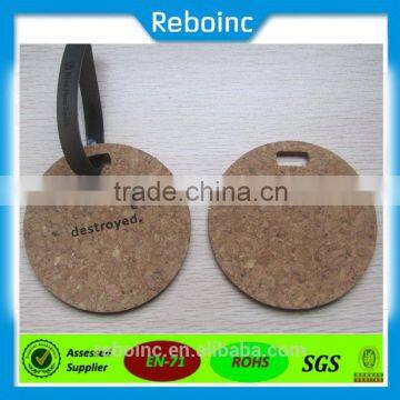 Reboinc-X8 Factory manufacturer Cork tag for garment personalized cork luggage tags