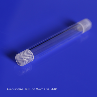 customized thread mouth Quartz Tube With Thread Mouth At Both Ends