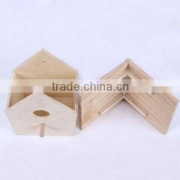 Small New Unfinished Decorative Wooden Craft Bird House for Wholesale photo-6