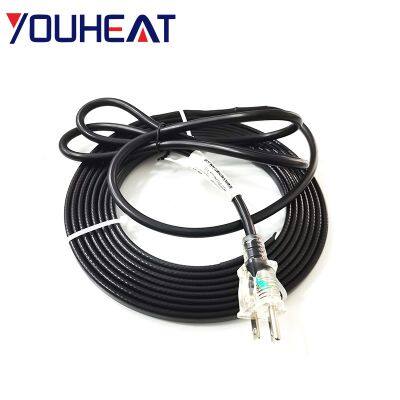 Commercial Grade Self-Regulating Heat Cable Ice Dam and Pipe Freeze Protection Heating Cable With Power Cord Plug
