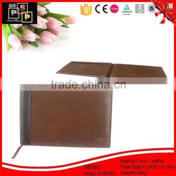 China Best Selling Custom Hotel Leather Waterproof Menu Book photo-5