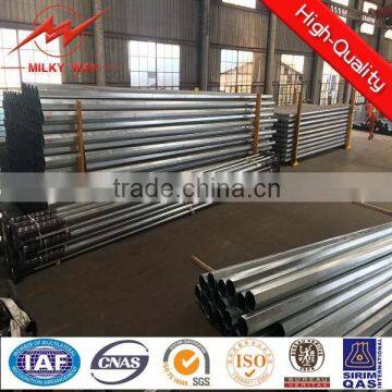 16m steel poles galvanized electric pole with HDG in Africa