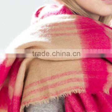 New Style Korea Fashion Woman Winter Tassel Plaid Acrylic Shawl photo-4