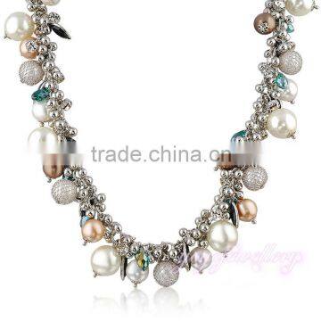 Hi quality crystal pearl beaded necklace