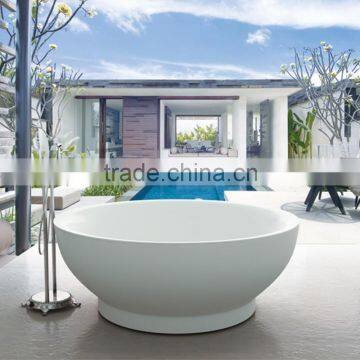 Chinese Round Shaped Solid Surface White Acrylic Bathtub photo-5