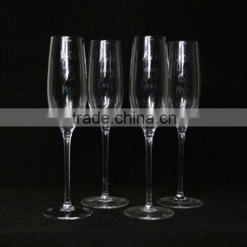 260ML Hand Blown Champagne Flute With Gold and Sliver Letter Decal photo-2