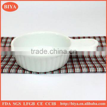 ceramic butter dish porcelain seasoning oil juice or soy sauce dish and microwave or oven round cake baking dish with handle