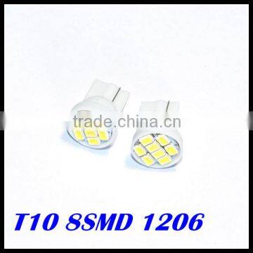 Wholesale white T10 194 168 192 W5W 1206 8 smd super bright Auto led car led lighting t10 wedge led auto lamp