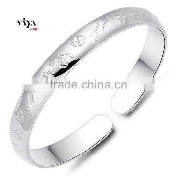 2015 HOT Selling999 lady plain silver cuff bracelet