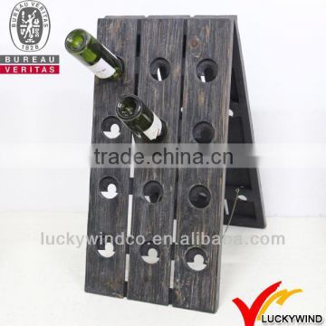 Base Folding Vintage Wooden Wine Display Stand