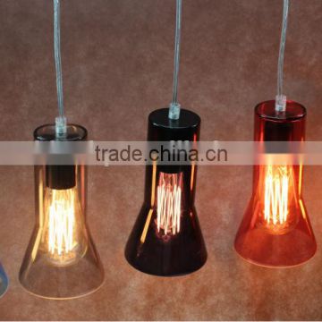 Vintage glass pendant lamp with Edsion bulb