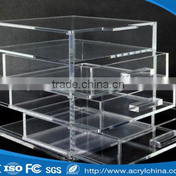 Multi functional acrylic organizer makeup display box/4 tiers makeup drawers