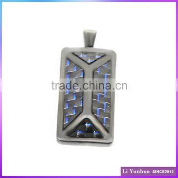 Fashion Rectangle Carbon Fiber Stainless Steel Pendant