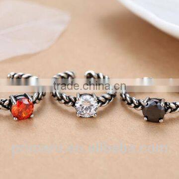 Classical 5925 Sterling Silver Wedding Ring for Women Vintage CZ Diamond Jewelry Accessories photo-5