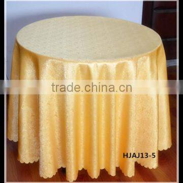Elegant flower design tablecloth ,gold color round table cloth for wedding, modern design tablecloth for table decoration