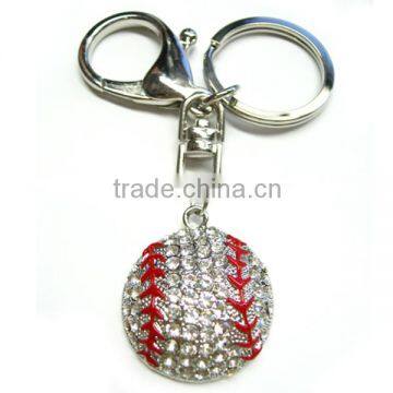 Wholesale Sports Jewelry Baseball Charm Rhinestone Key Chain